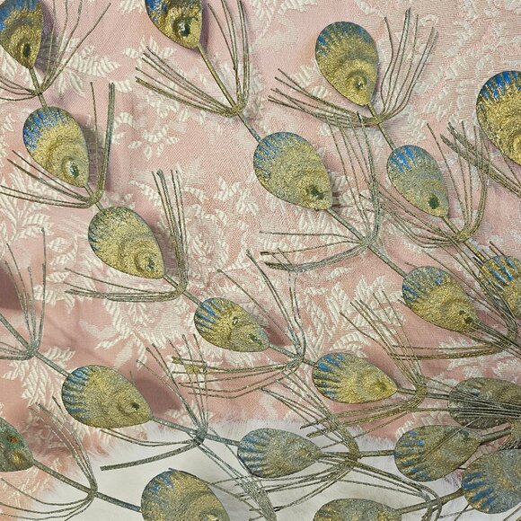 Vtg Peacock Wall Hanging Art Metal Pair Faux Copper Mid Century - Picture 4 of 8